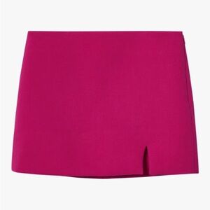 NWT MNG Mango Tina Split Hem Ponte Mini Skirt Vibrant Pink Barbiecore Size S